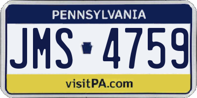 PA license plate JMS4759