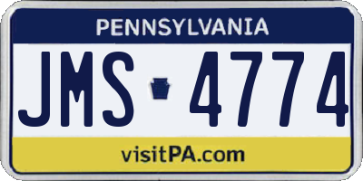 PA license plate JMS4774