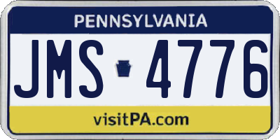PA license plate JMS4776