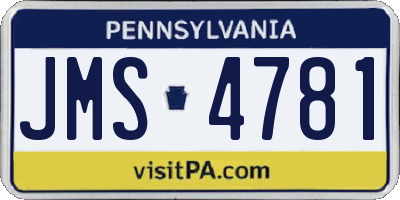 PA license plate JMS4781