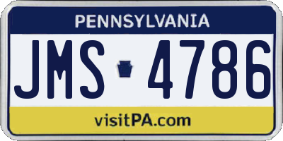 PA license plate JMS4786