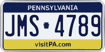 PA license plate JMS4789