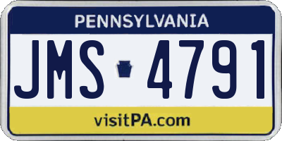 PA license plate JMS4791