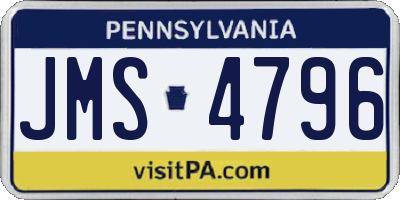 PA license plate JMS4796