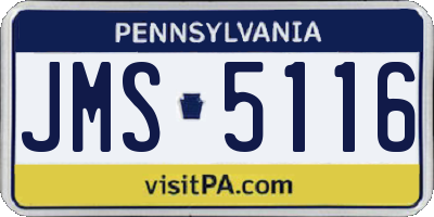 PA license plate JMS5116