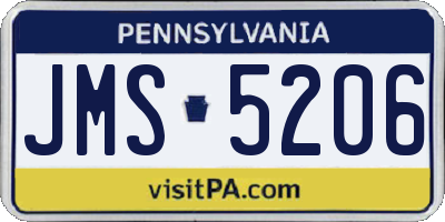 PA license plate JMS5206