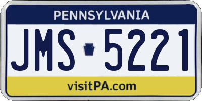 PA license plate JMS5221