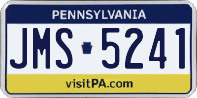 PA license plate JMS5241