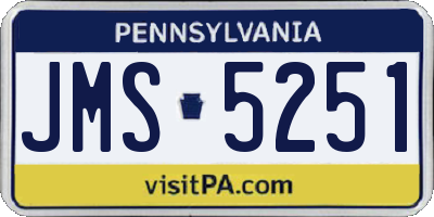 PA license plate JMS5251