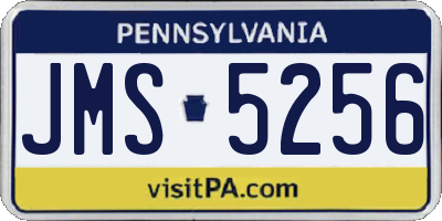 PA license plate JMS5256