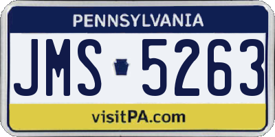 PA license plate JMS5263