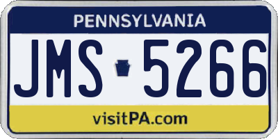 PA license plate JMS5266