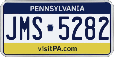 PA license plate JMS5282