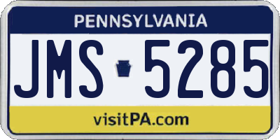 PA license plate JMS5285