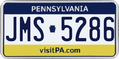 PA license plate JMS5286