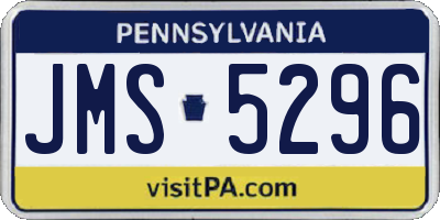 PA license plate JMS5296