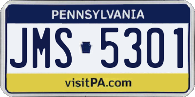 PA license plate JMS5301