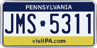 PA license plate JMS5311