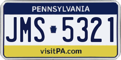 PA license plate JMS5321