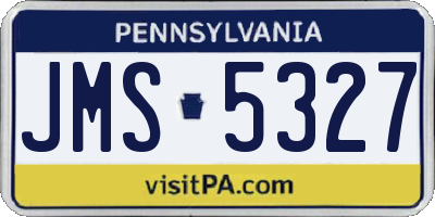 PA license plate JMS5327