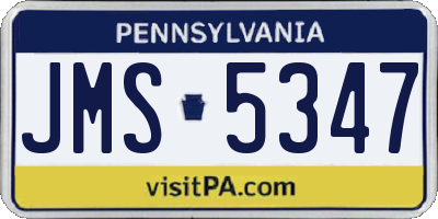 PA license plate JMS5347