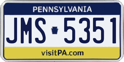 PA license plate JMS5351