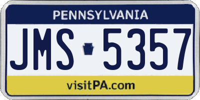 PA license plate JMS5357