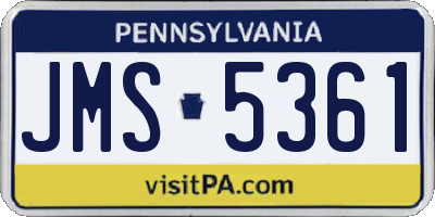 PA license plate JMS5361