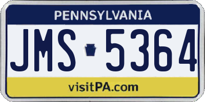 PA license plate JMS5364