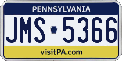 PA license plate JMS5366