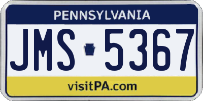 PA license plate JMS5367