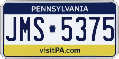 PA license plate JMS5375