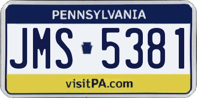 PA license plate JMS5381