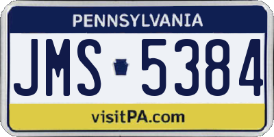 PA license plate JMS5384