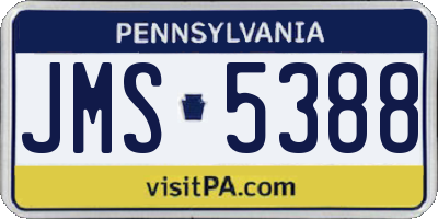 PA license plate JMS5388