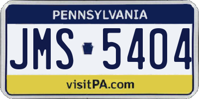 PA license plate JMS5404