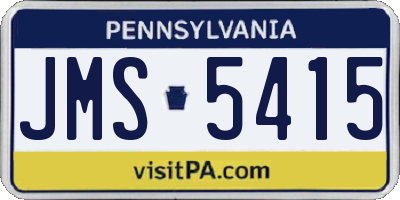 PA license plate JMS5415