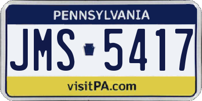 PA license plate JMS5417