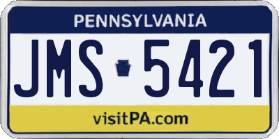 PA license plate JMS5421