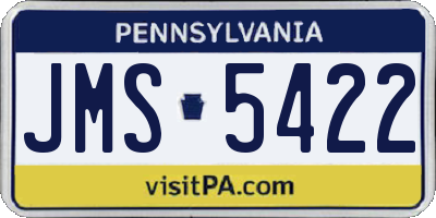 PA license plate JMS5422