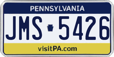 PA license plate JMS5426