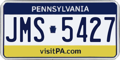 PA license plate JMS5427