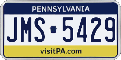 PA license plate JMS5429