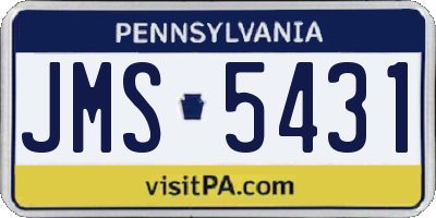 PA license plate JMS5431