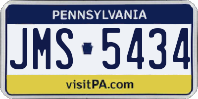 PA license plate JMS5434