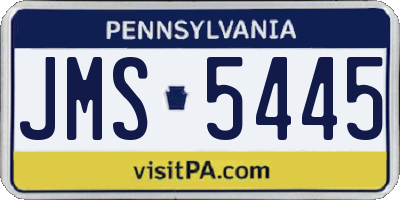 PA license plate JMS5445