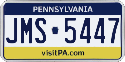 PA license plate JMS5447