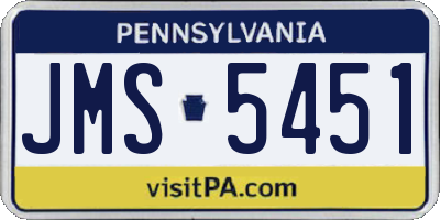 PA license plate JMS5451