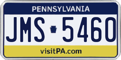 PA license plate JMS5460