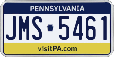 PA license plate JMS5461